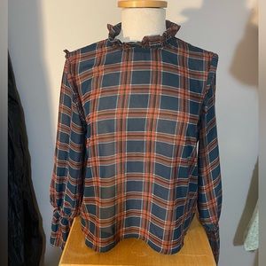 Women’s plaid blouse, size 8.